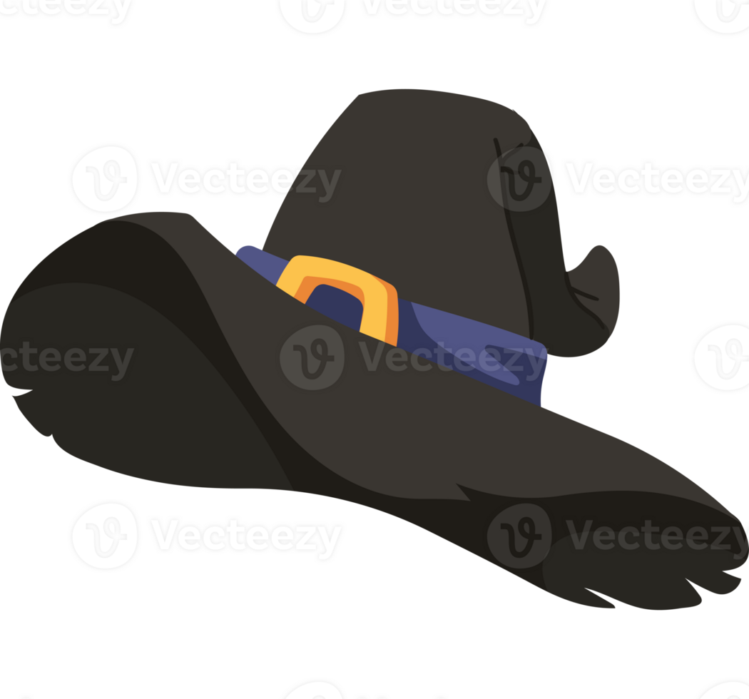 Halloween witch hat black isolated illustration png