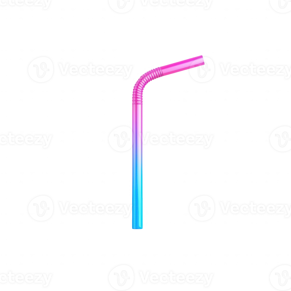 A vibrant pink and blue drinking straw with a modern design, perfect for beverages. png