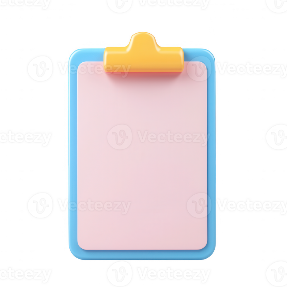 Blank clipboard with colorful design, perfect for notes, tasks, or creative projects. png