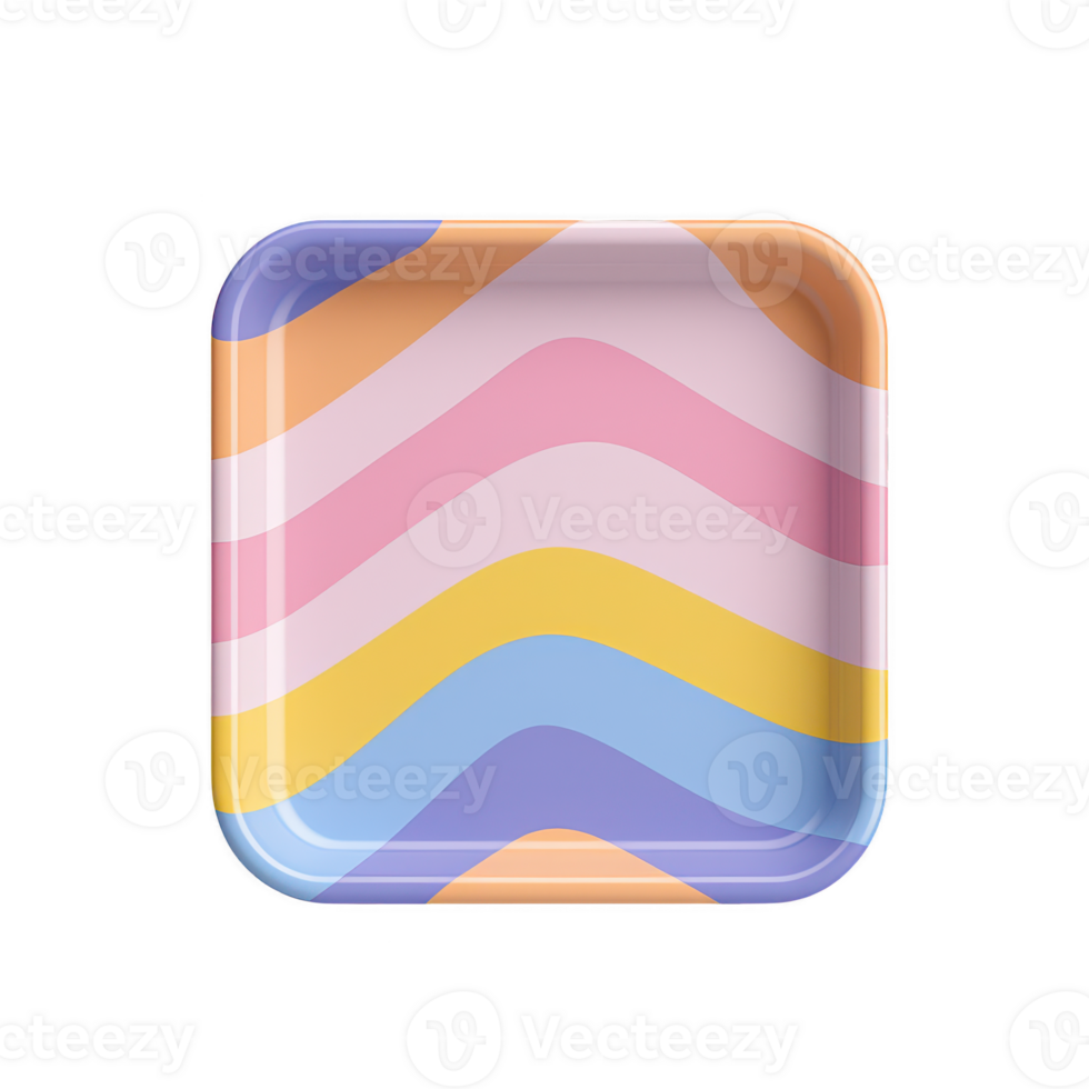Colorful patterned plate designed for modern table settings and culinary presentations. png
