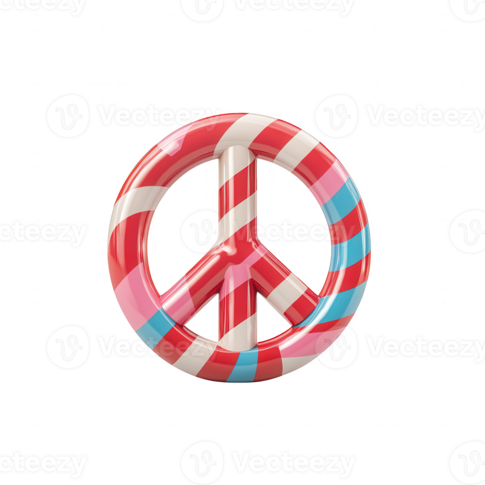 Colorful peace sign symbol, representing harmony and good vibes, perfect for creative designs. png