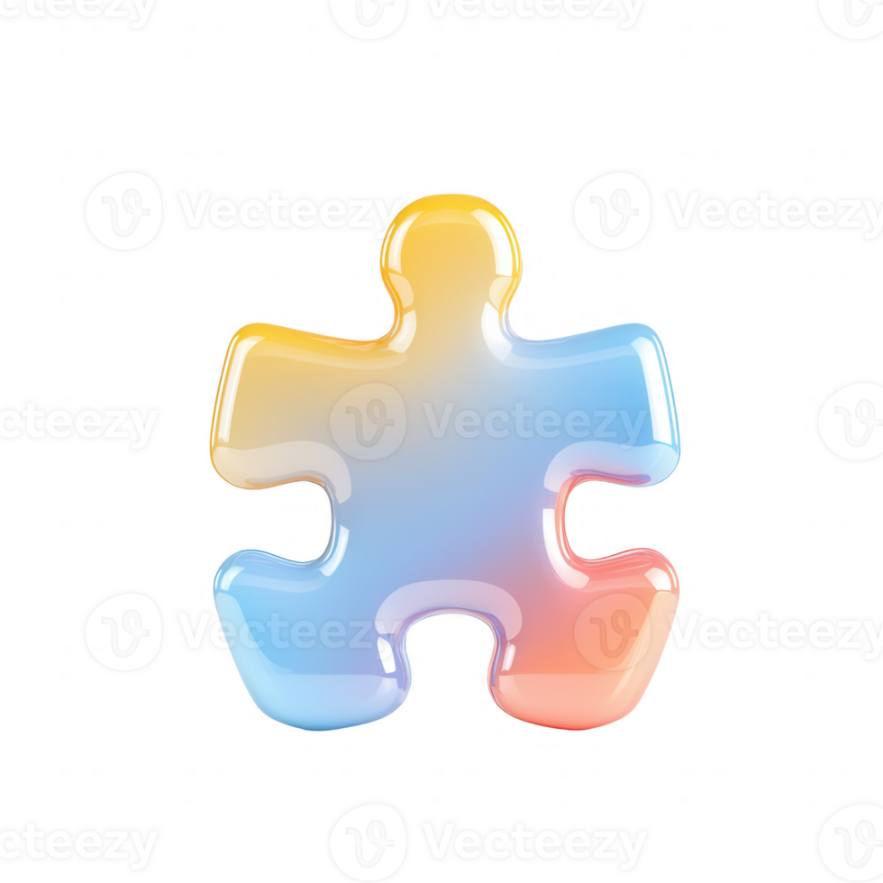 Colorful puzzle piece symbolizing problem-solving and collaboration. png