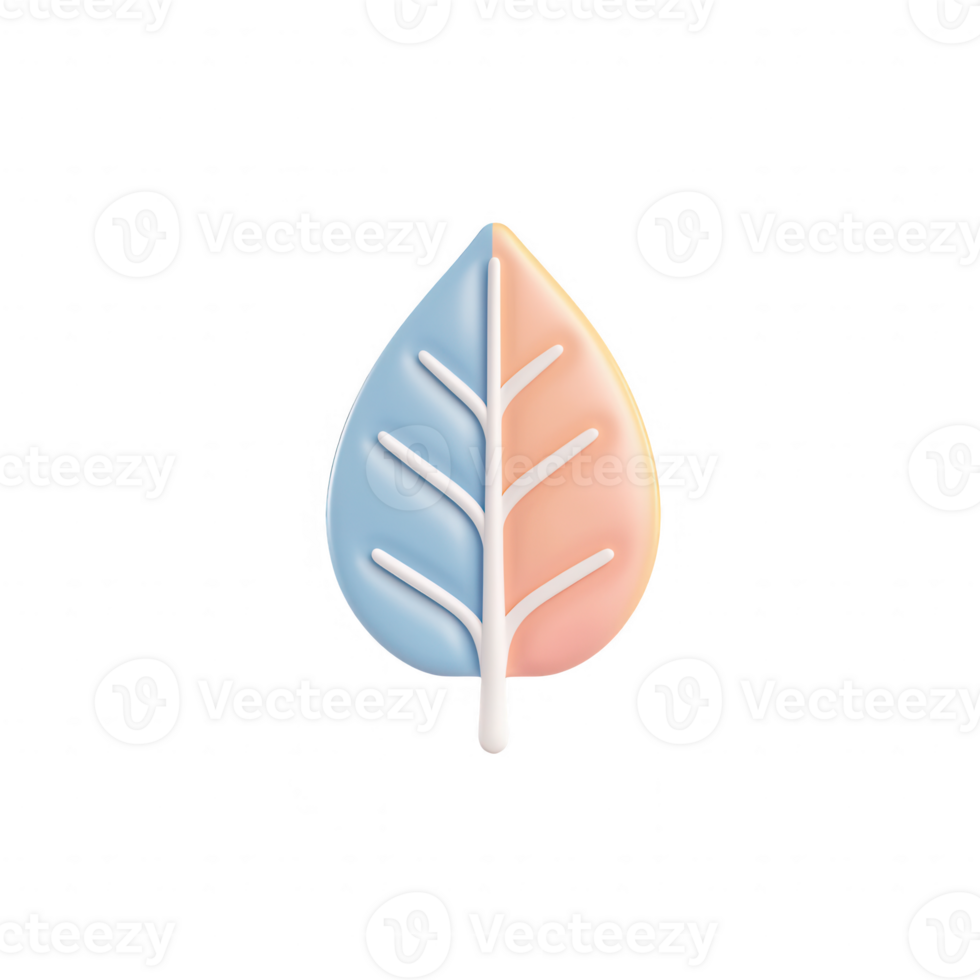 Stylish and modern leaf design with a gradient color scheme for a fresh aesthetic. png