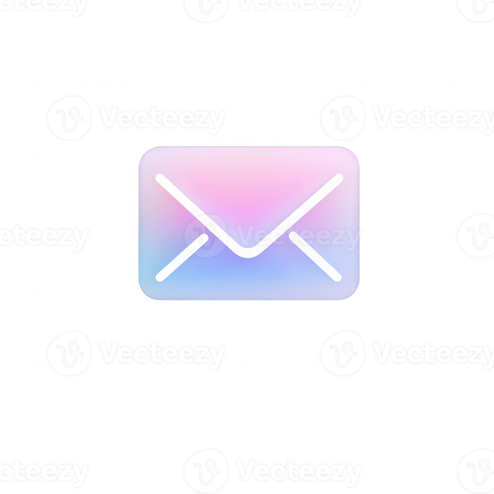 Stylish envelope icon featuring a soft gradient for digital communication designs. png