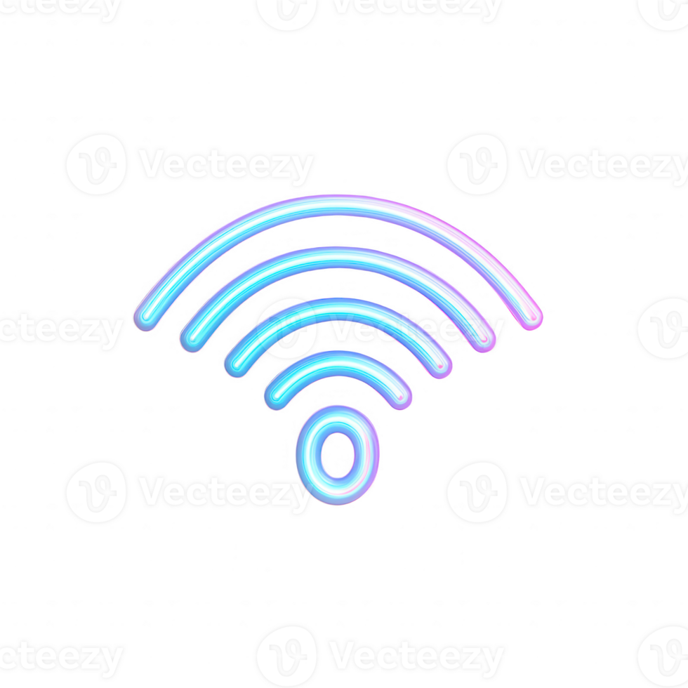 Stylized wireless internet symbol in vibrant colors for digital connection. png