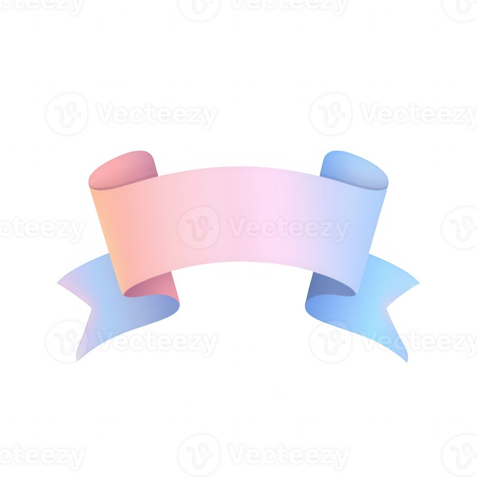 A colorful ribbon banner for creative design and text placement, versatile for various uses. png