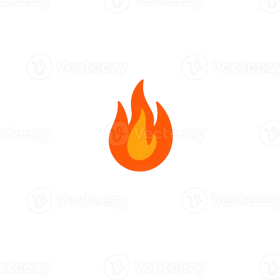 A vibrant flame icon representing energy, passion, and warmth in graphic design. png
