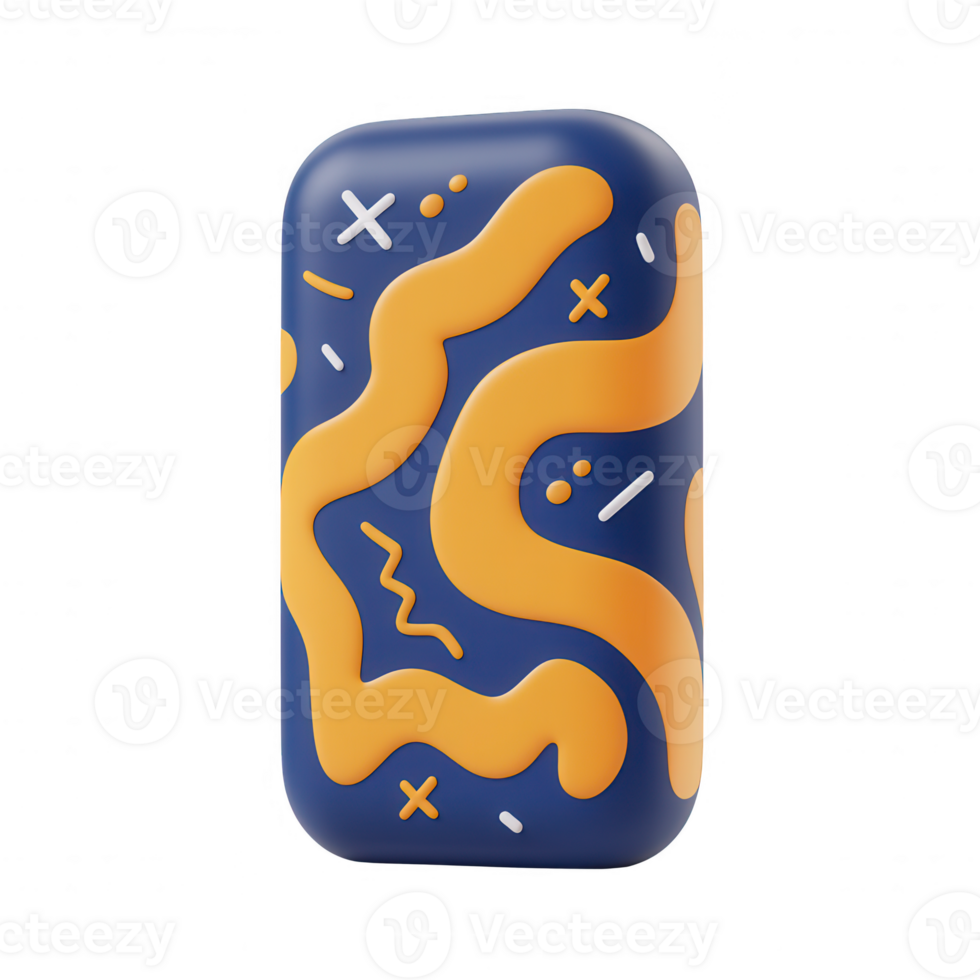 Abstract design featuring vibrant colors and playful shapes on a smooth surface. png