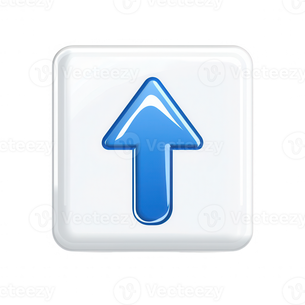 A blue upward arrow icon symbolizing progress and positive direction. png
