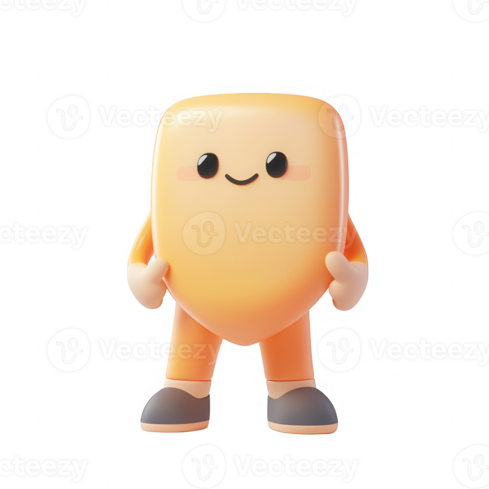 A cheerful character made of marshmallow, perfect for playful and fun designs. png