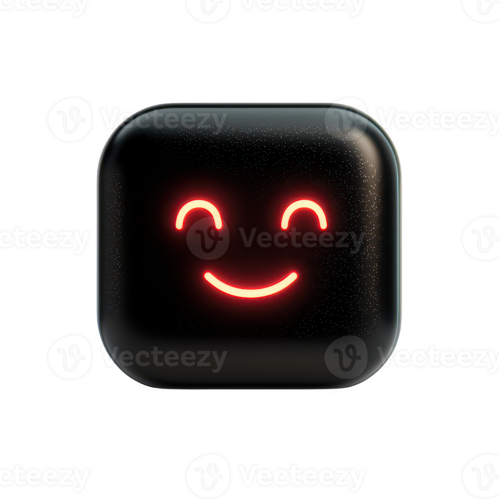 A cheerful digital emoji with a smile, representing positivity and communication. png