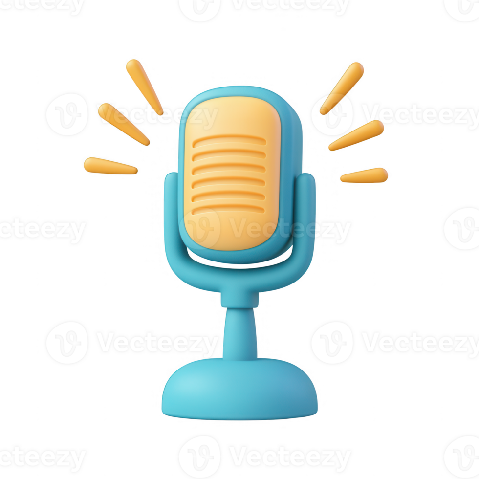 A colorful microphone icon symbolizing audio, music, and communication. png