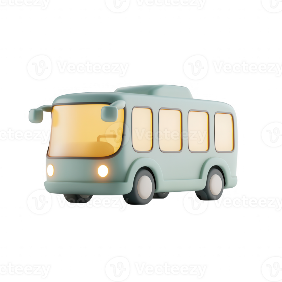 A cute, stylized cartoon bus design perfect for children's illustrations. png