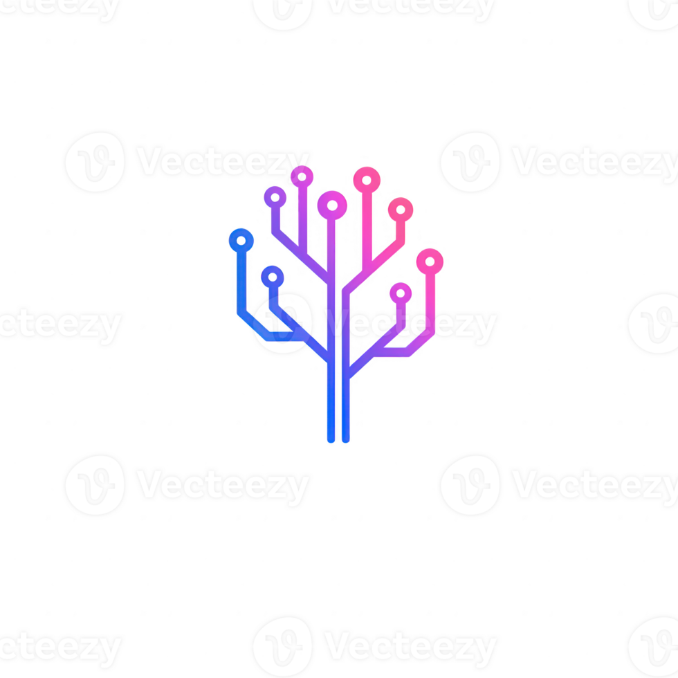 A creative fusion of nature and technology, showcasing a digital tree design. png