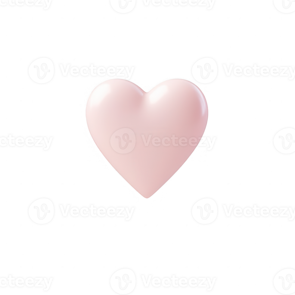 A glossy pink heart symbol representing love and affection, perfect for emotional themes. png