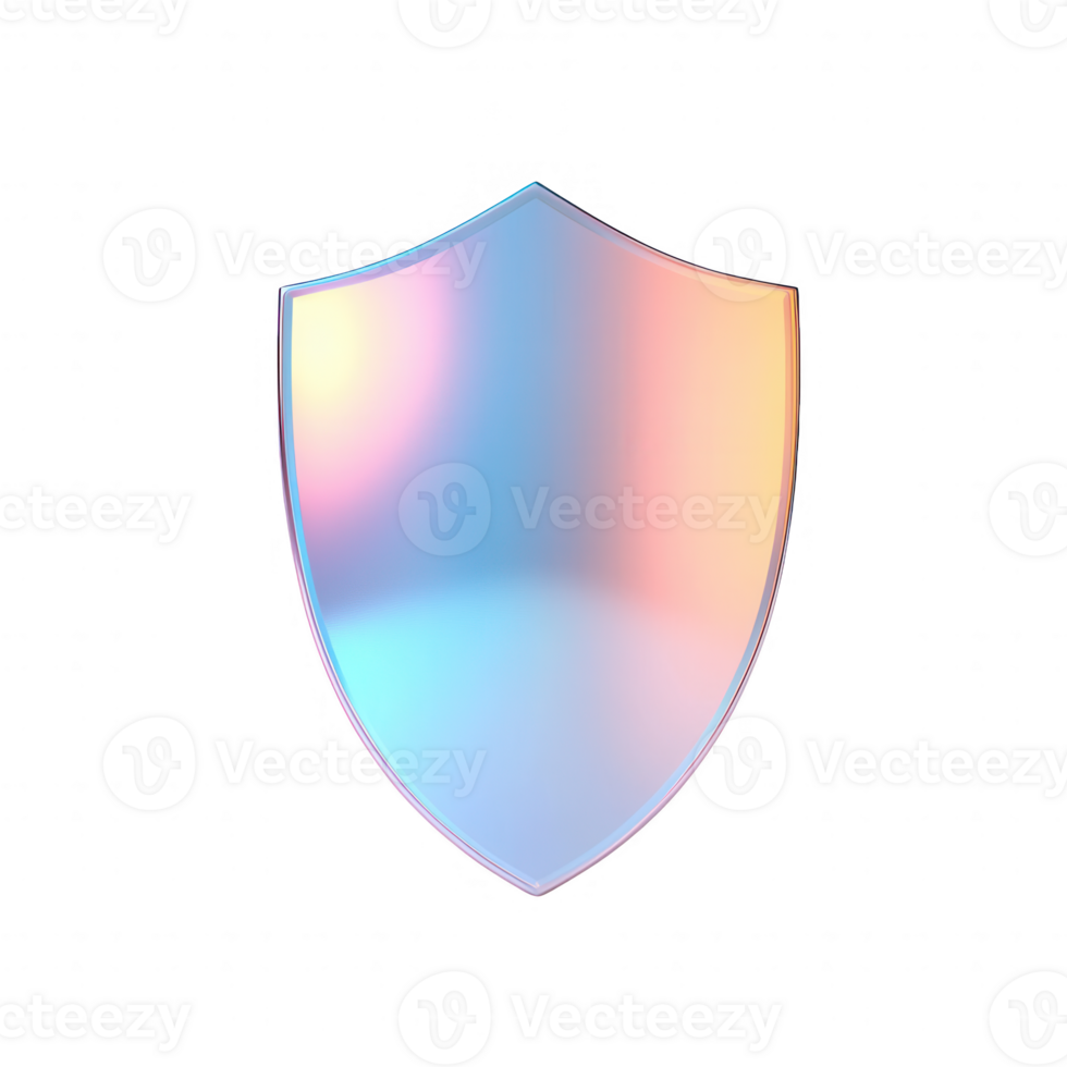 A modern and colorful abstract shield symbol for protection and security concepts. png