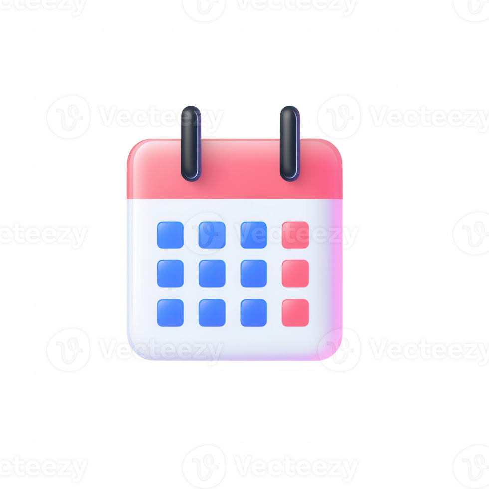 A modern calendar icon representing organization and time management. png