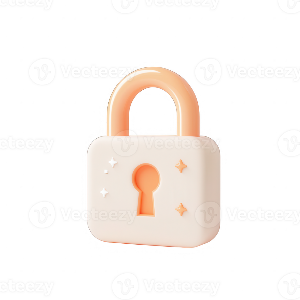 A modern illustration of a lock symbolizing security and protection. png