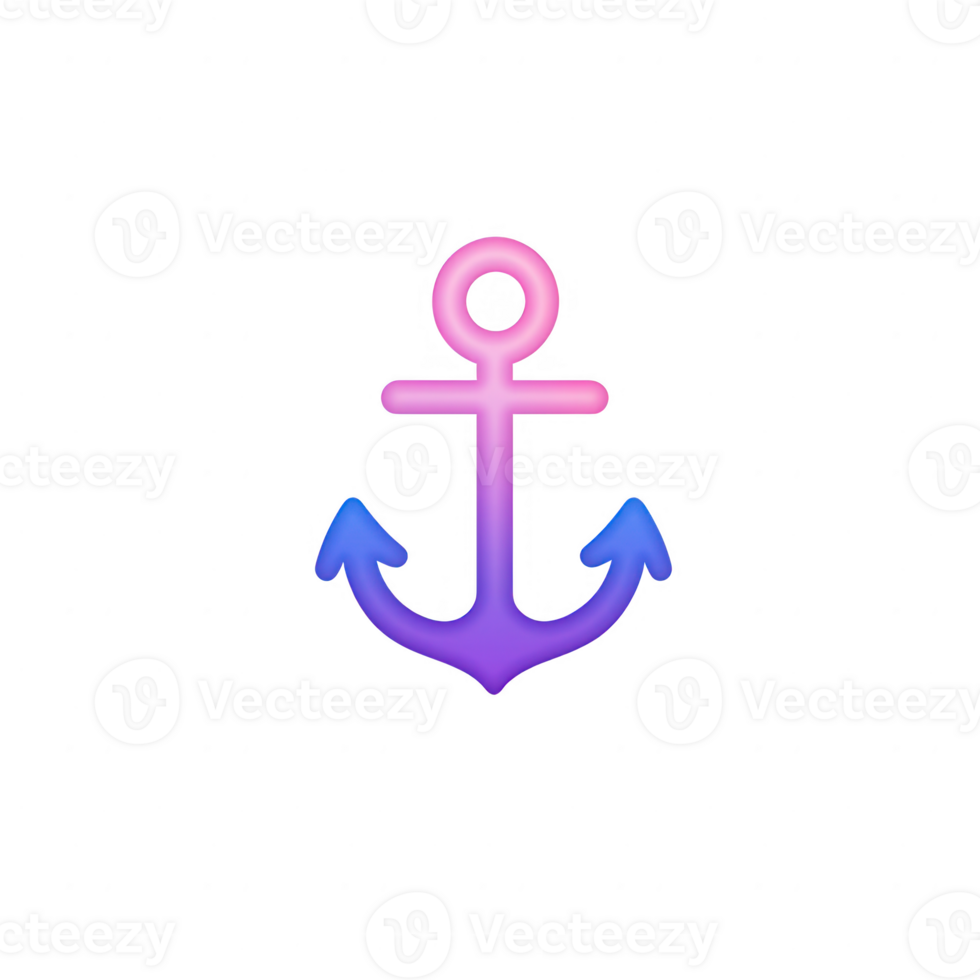 A vibrant anchor design symbolizing hope and stability in a digital format. png