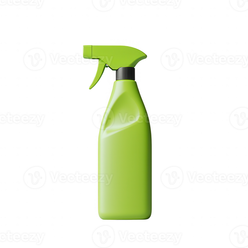 A vibrant green spray bottle designed for cleaning and maintenance purposes. png