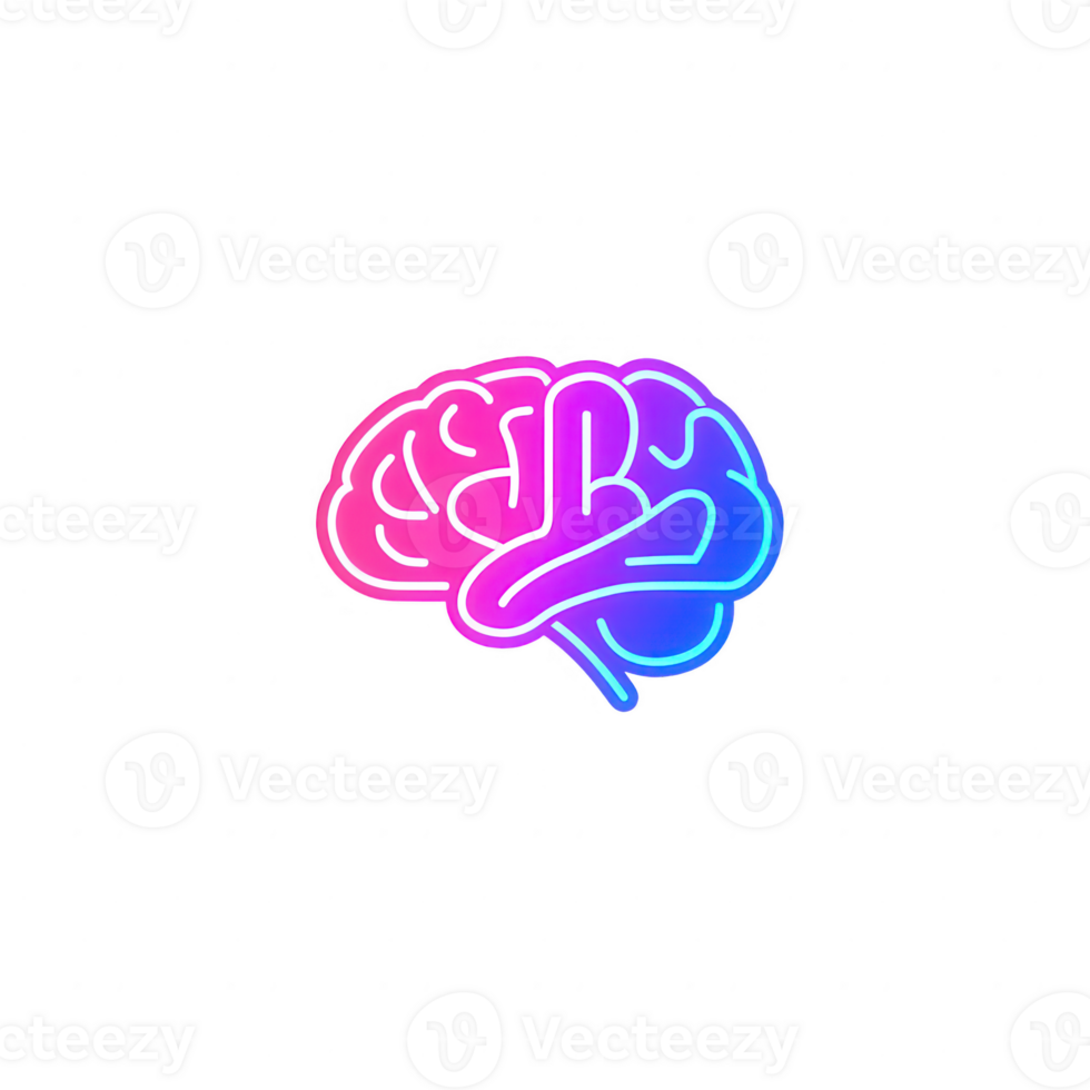 A vibrant illustration of a brain, symbolizing creativity and innovative thinking. png
