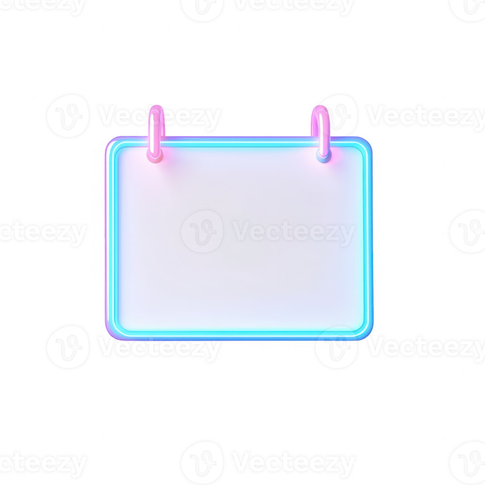 A vibrant neon blank sign with colorful borders for customizable messages. png