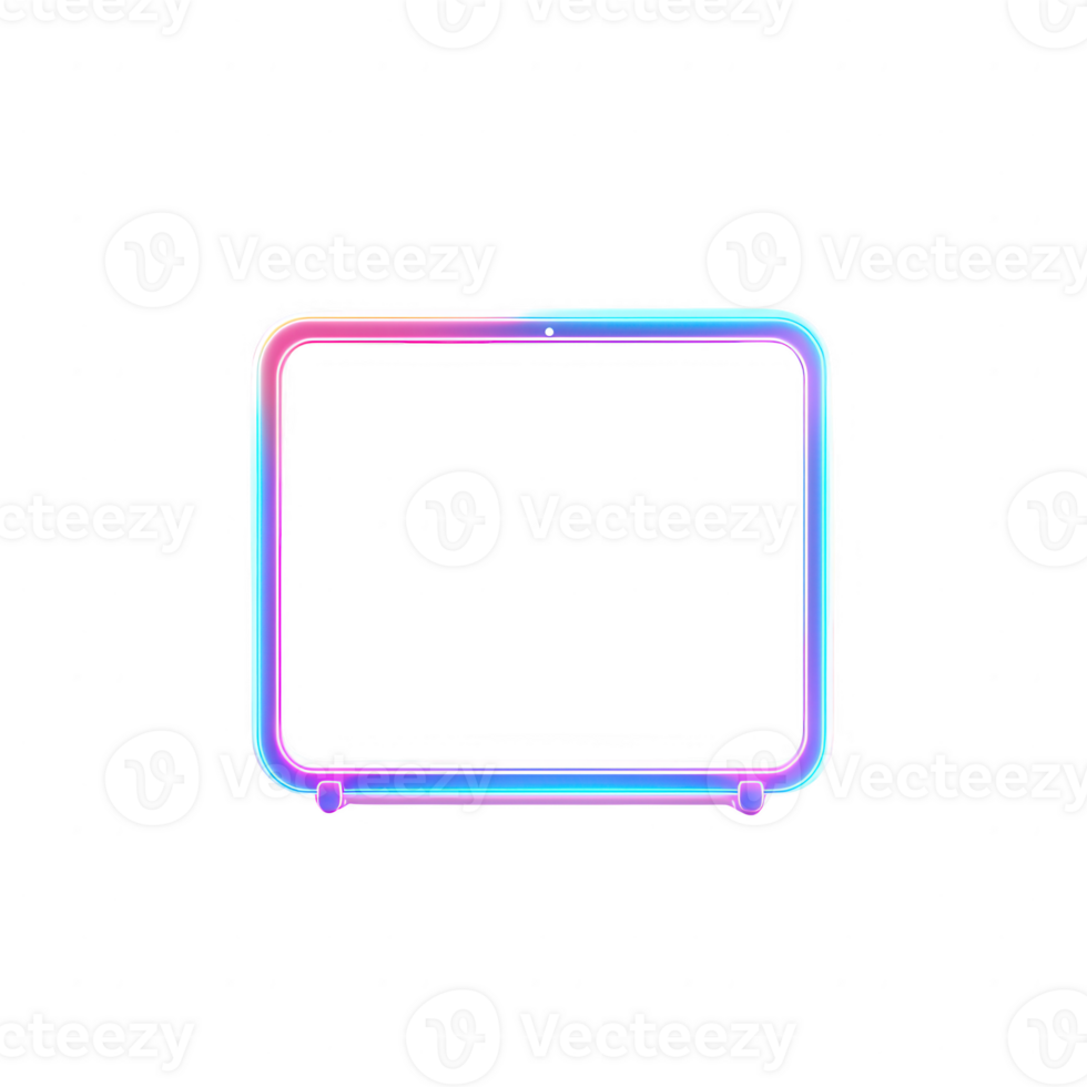 A vibrant neon light frame design for modern digital displays and creative projects. png