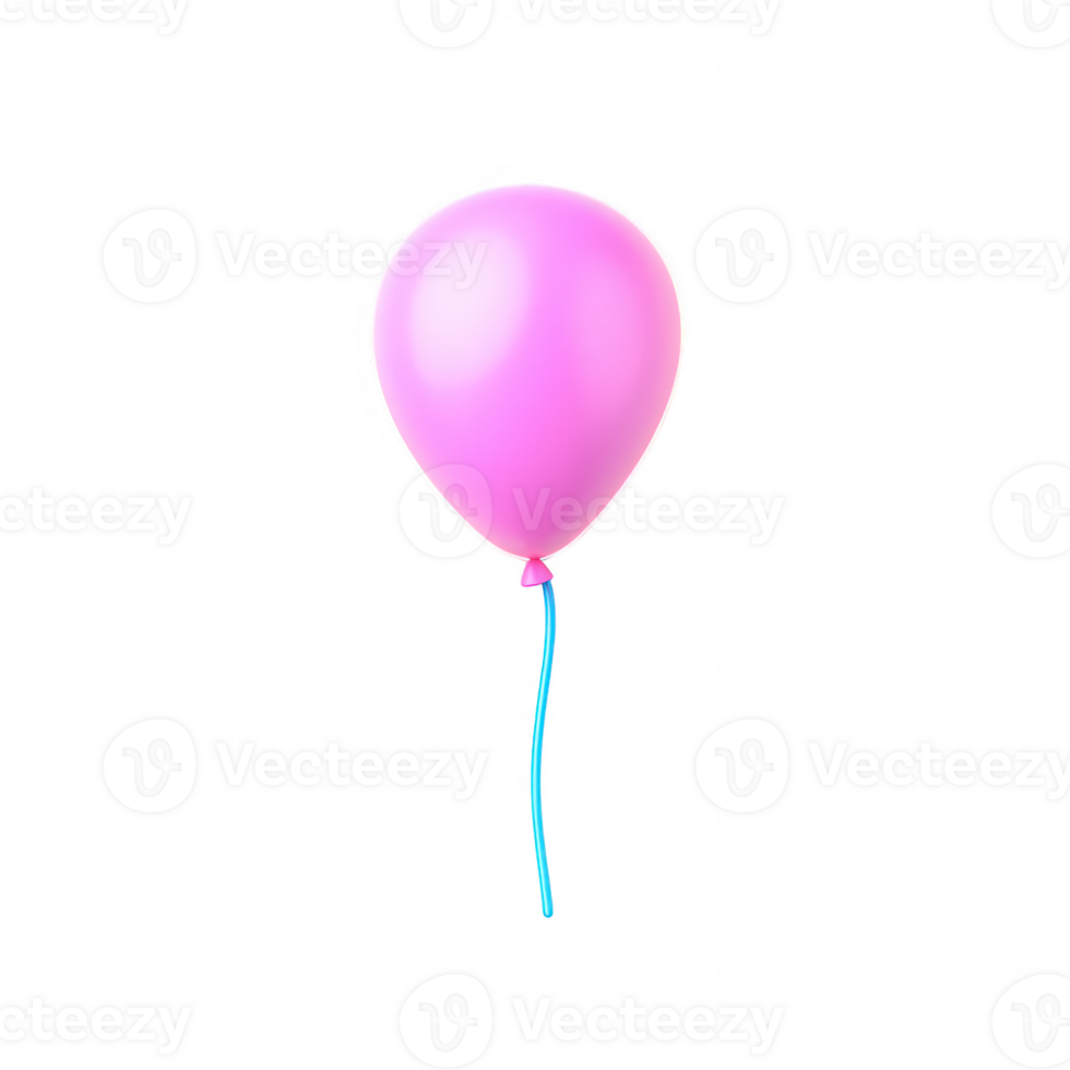 A vibrant pink balloon floating, symbolizing joy and celebration. png