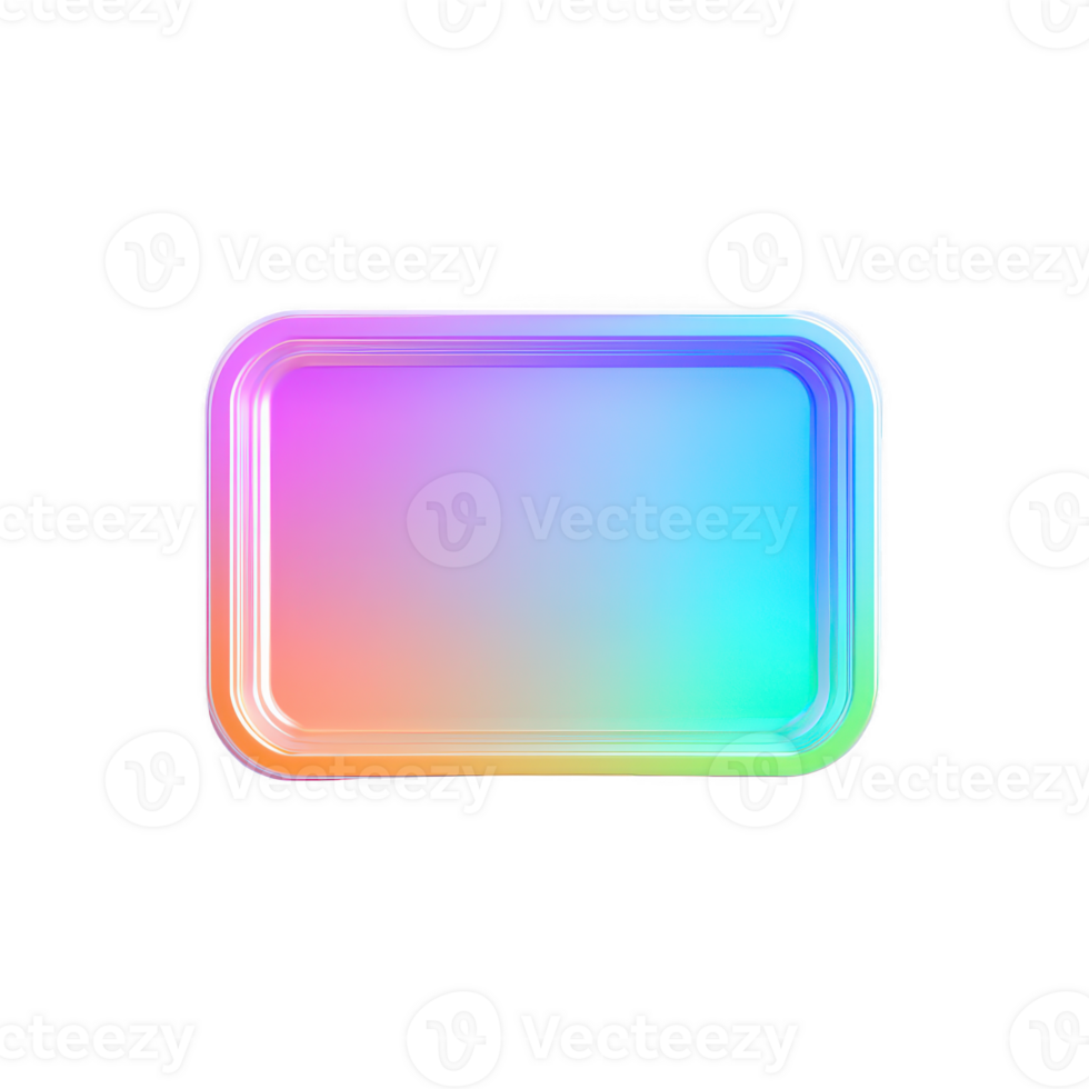 A vibrant, gradient-colored rectangular tray design for creative projects. png