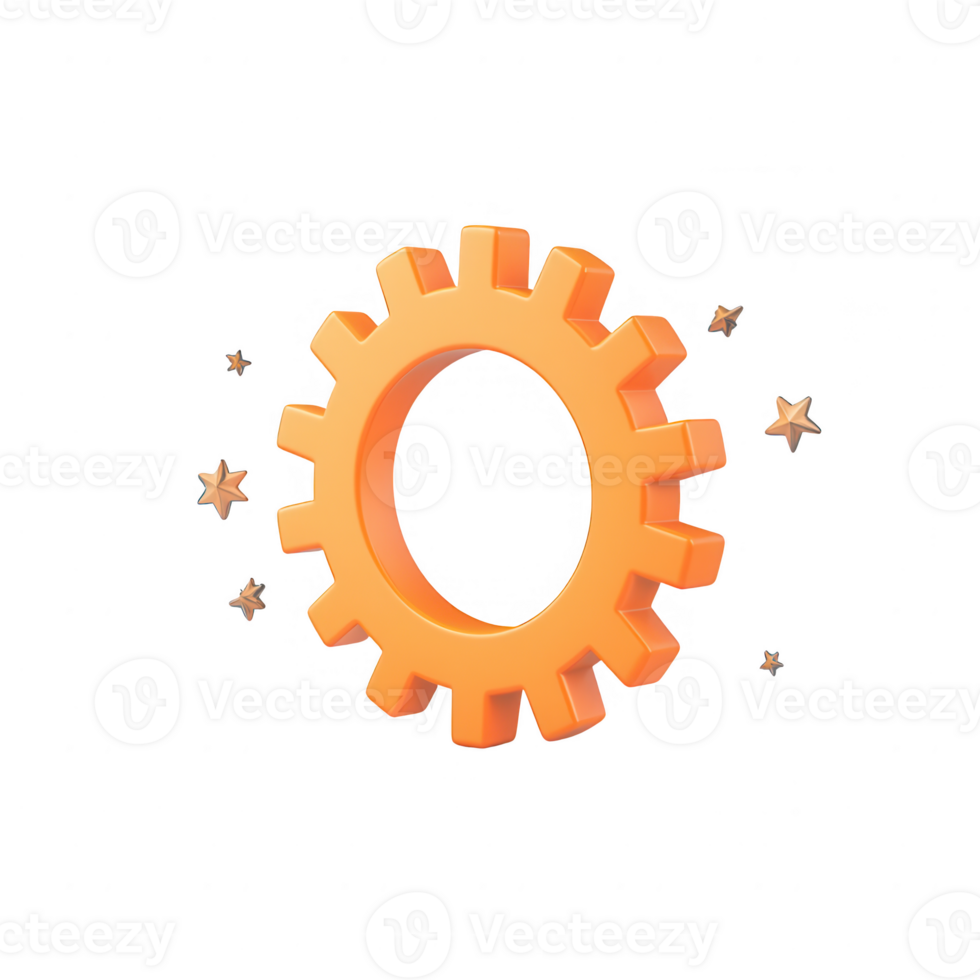 Abstract gear icon representing innovation and mechanical processes. png