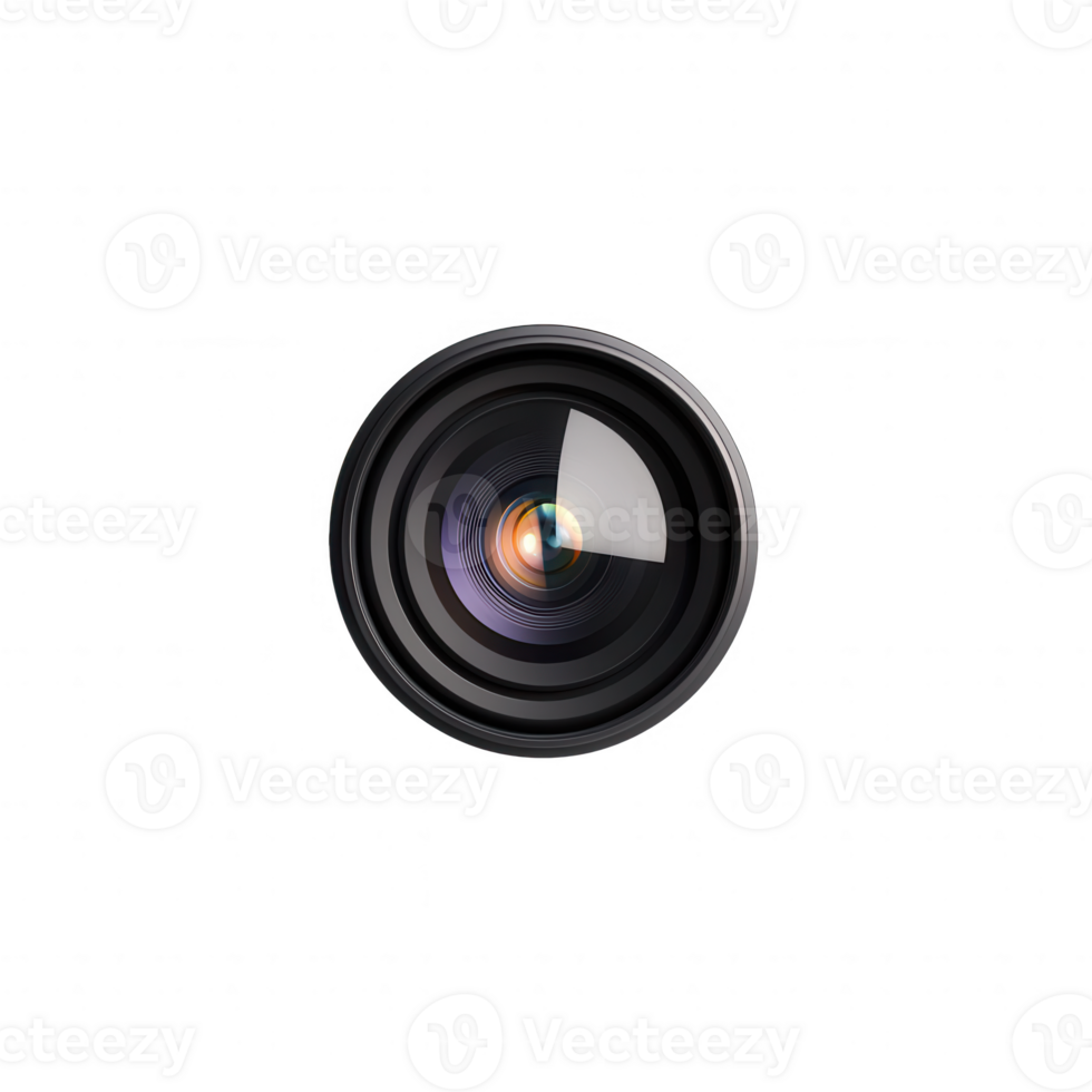 Close-up view of a professional camera lens, ideal for photography enthusiasts. png