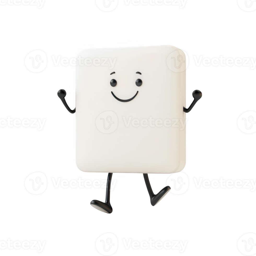 Cute, smiling character made of soft material, ideal for playful designs and illustrations. png