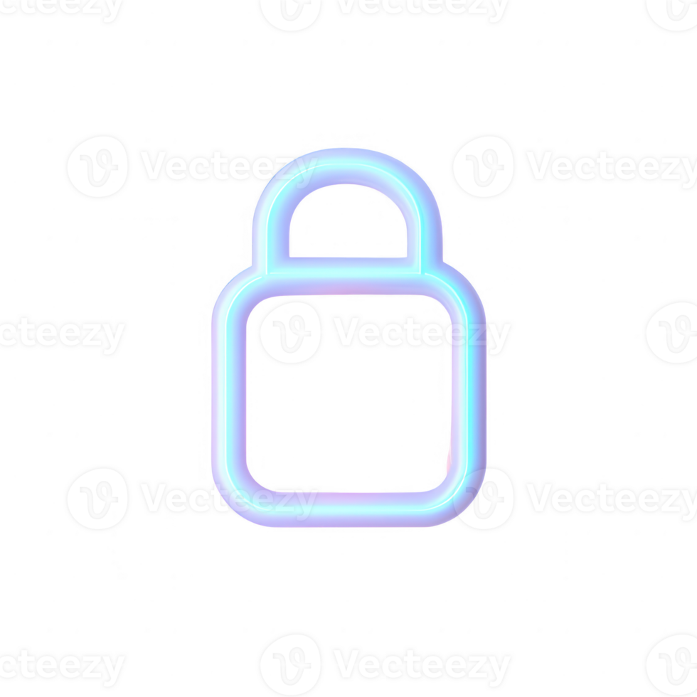 Digital lock icon in a modern and vibrant style, symbolizing security and protection. png