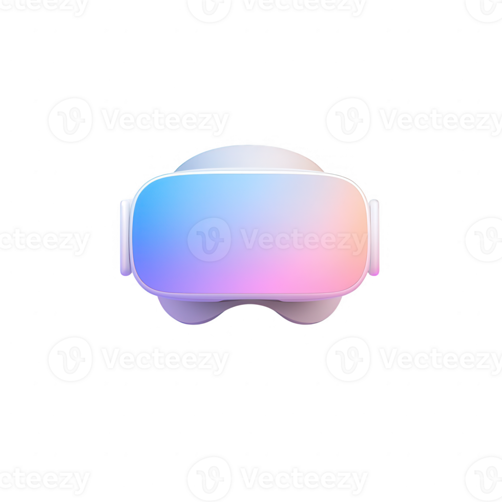 Futuristic virtual reality headset with a sleek, modern design and gradient colors. png