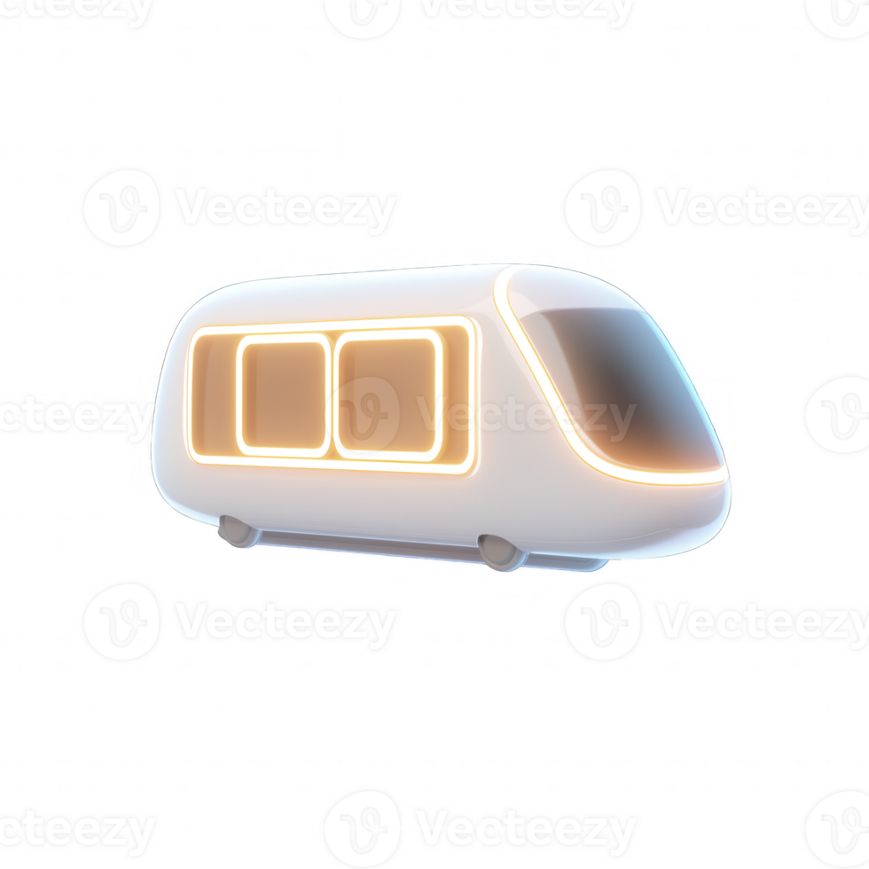 Futuristic train design with sleek lines and glowing features showcasing modern travel. png