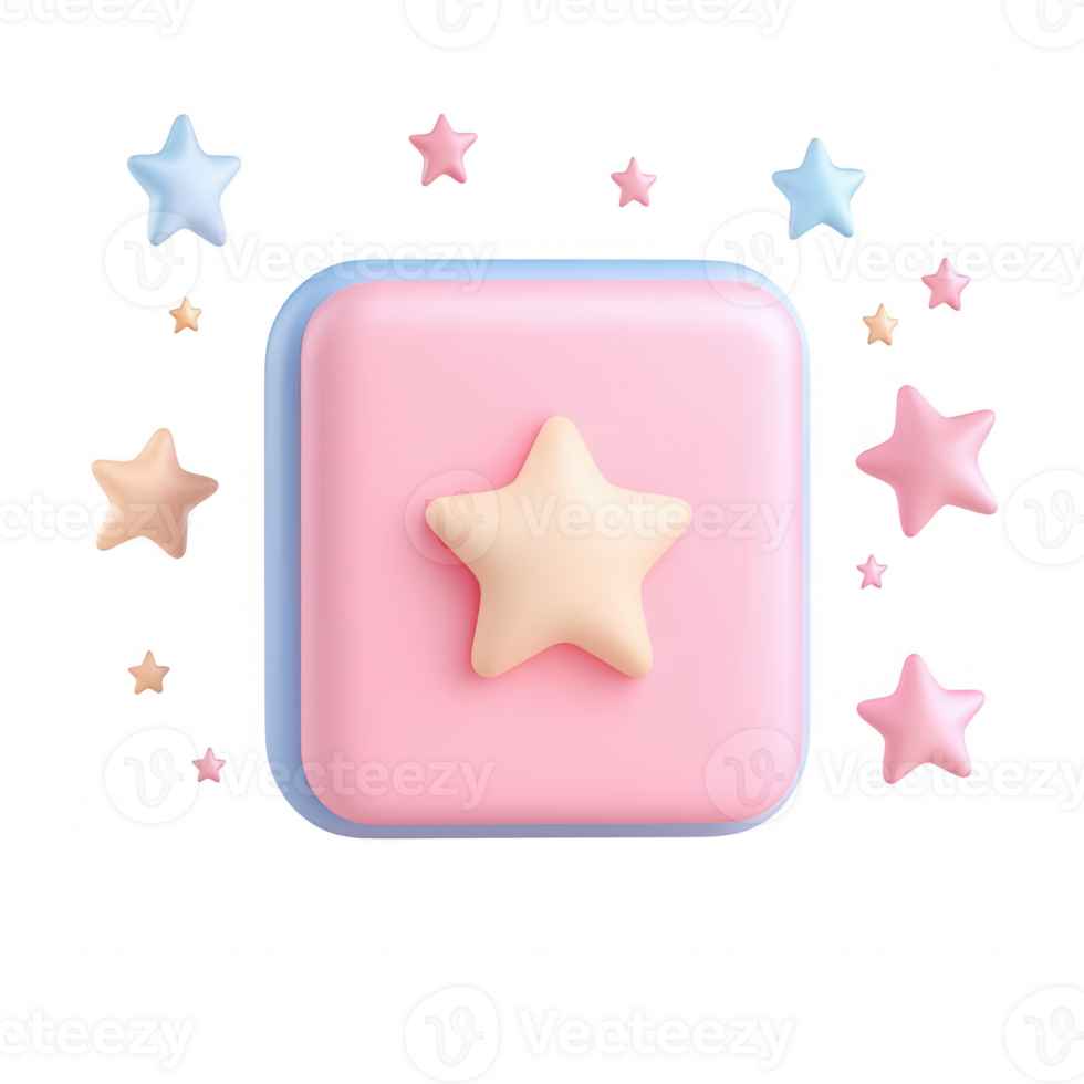 Colorful star icons with a pastel theme for digital projects and creative designs. png