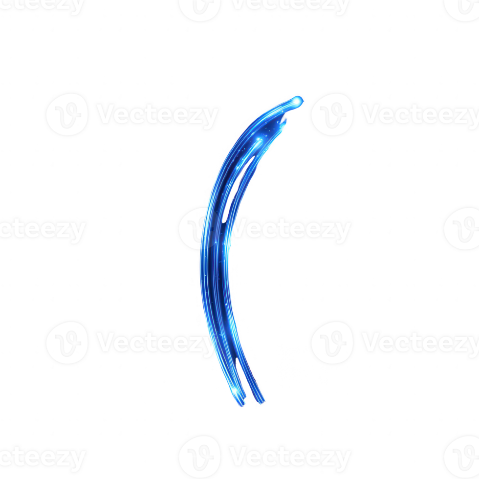 Stylized blue glowing line element for modern design projects and creative backgrounds. png