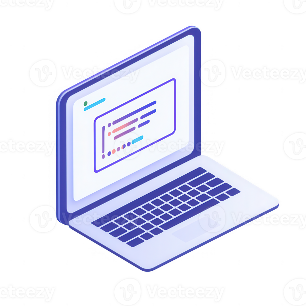 Stylish laptop with a blank screen, ideal for tech and business themes. png