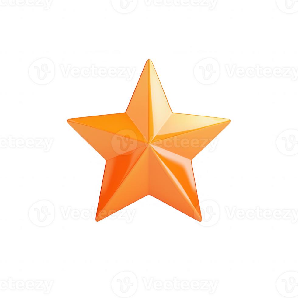 Stylish orange star shape designed for modern graphics and creative projects. png