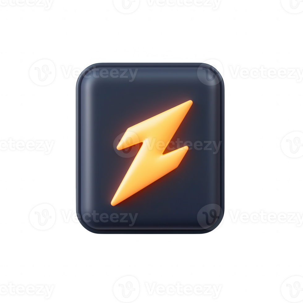 Stylized lightning bolt graphic for energy or technology themes. png