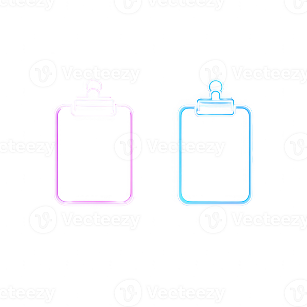 Two clipboard outlines in vibrant colors for creative projects and presentations. png