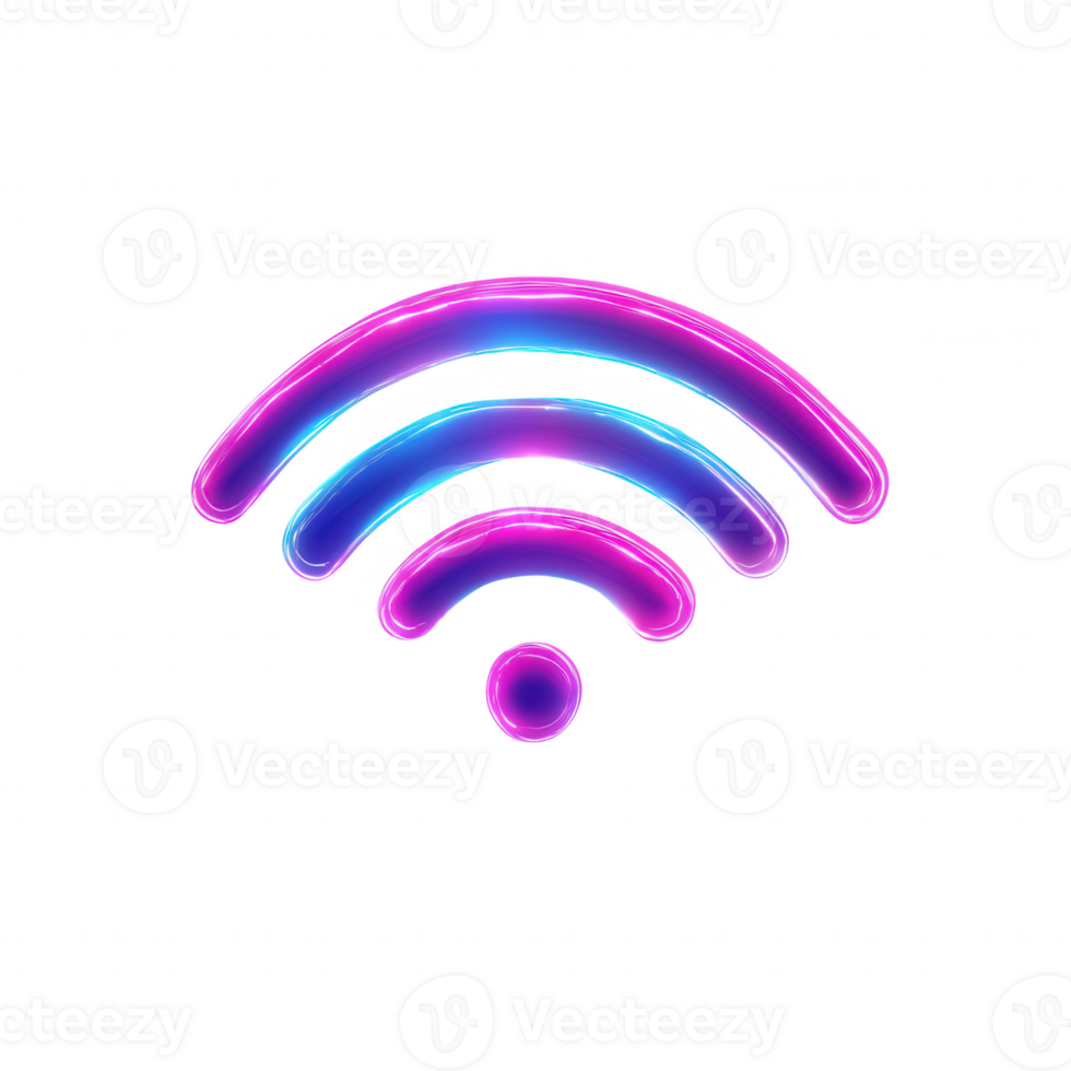Vibrant and modern WiFi symbol showcasing connectivity and digital communication. png