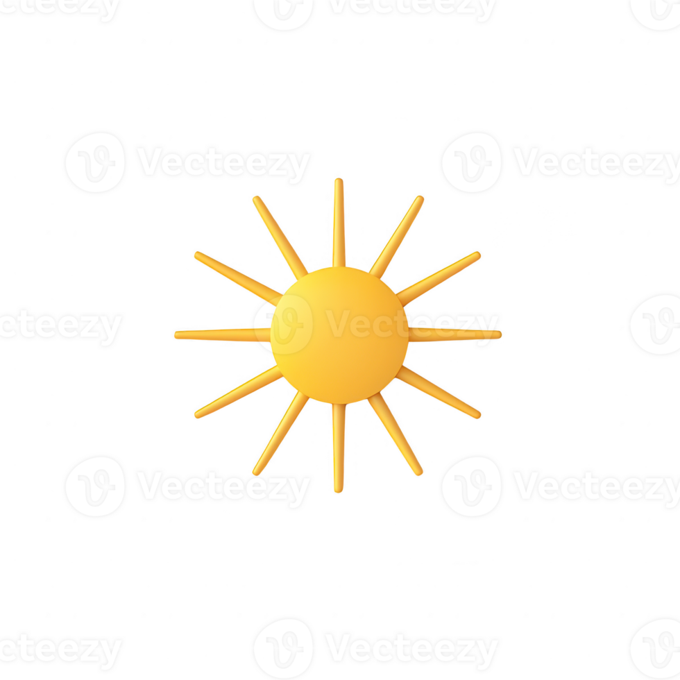 A bright sun icon symbolizing energy and positivity in a minimalist design. png
