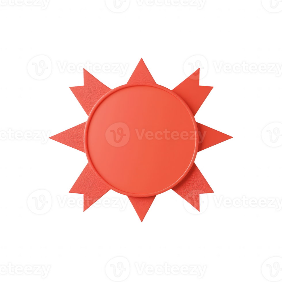 A bright red sun graphic perfect for adding warmth and energy to your designs. png