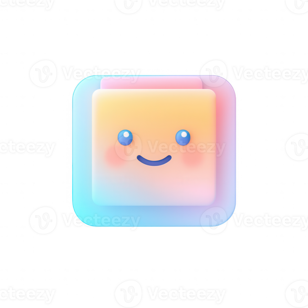 A cheerful and colorful icon design featuring a friendly cartoon face. png