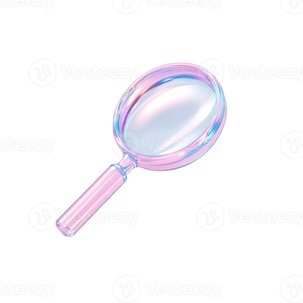 A colorful, modern magnifying glass for enhancing details in various contexts. png
