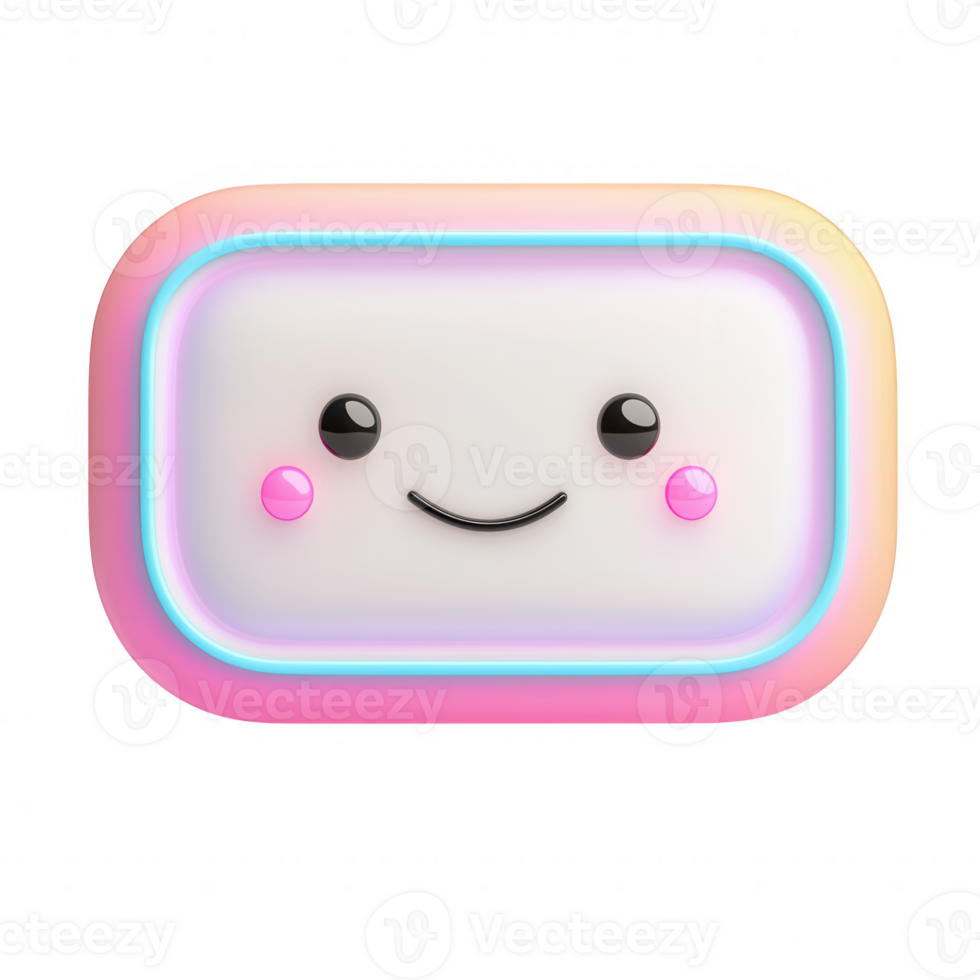 A cute, smiling character with a pastel color scheme and a friendly expression. png