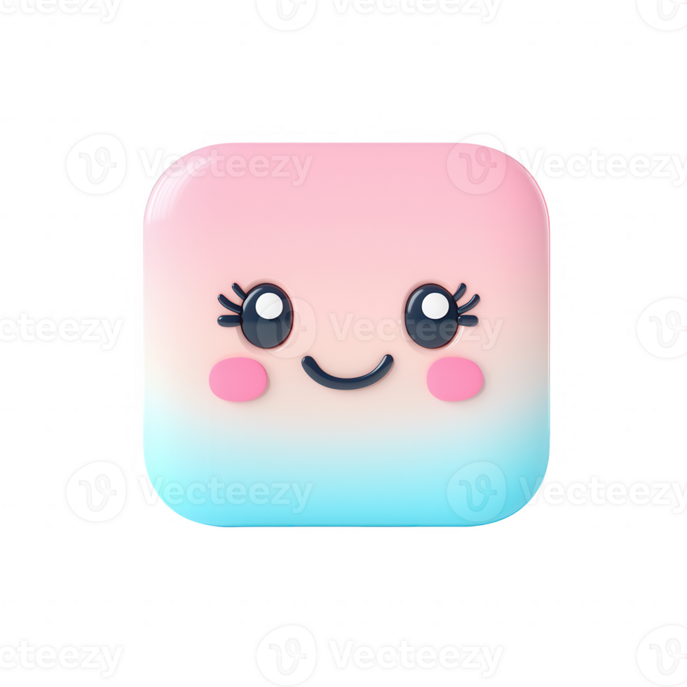 A cute pastel gradient icon featuring a smiling face, perfect for digital projects. png