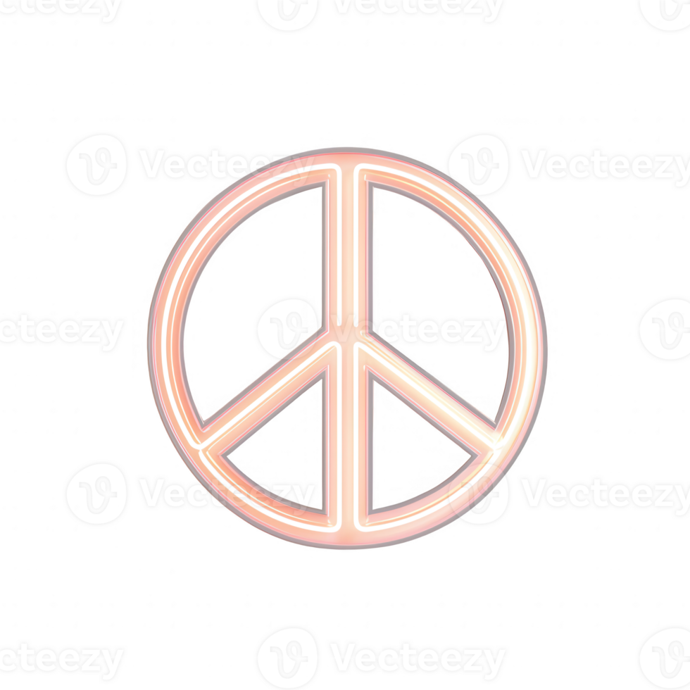 A glowing peace symbol representing harmony and unity in the modern world. png