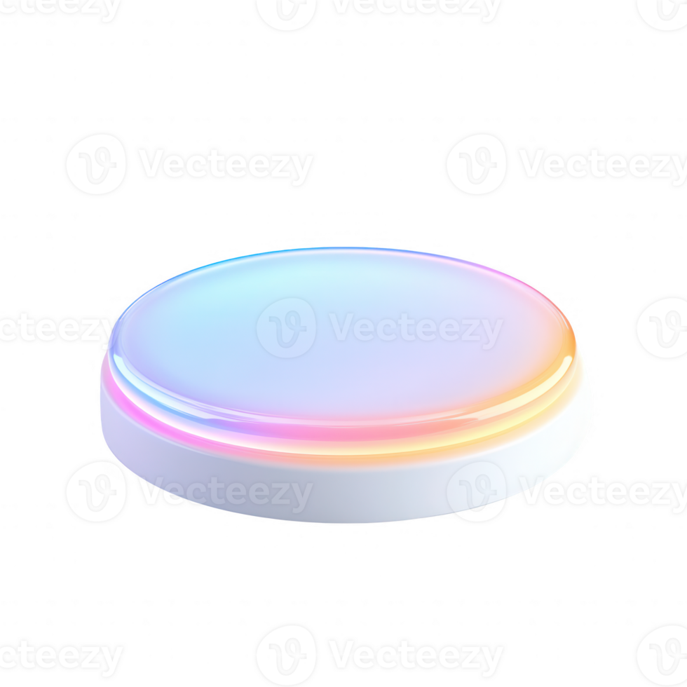 A modern, glowing circular light disc with vibrant colors and sleek design. png